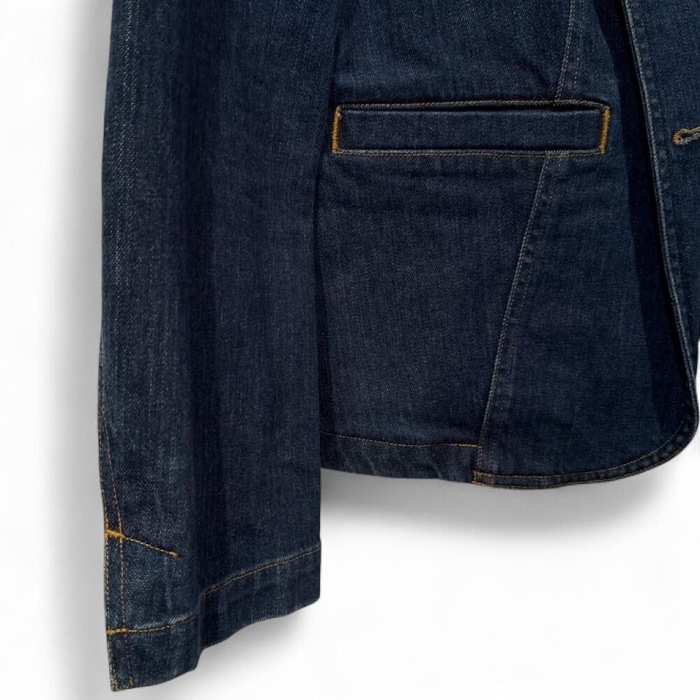 L.L. Bean Women's Size 16 Blue Cotton Denim Blazer Jacket - Picture 7 of 8